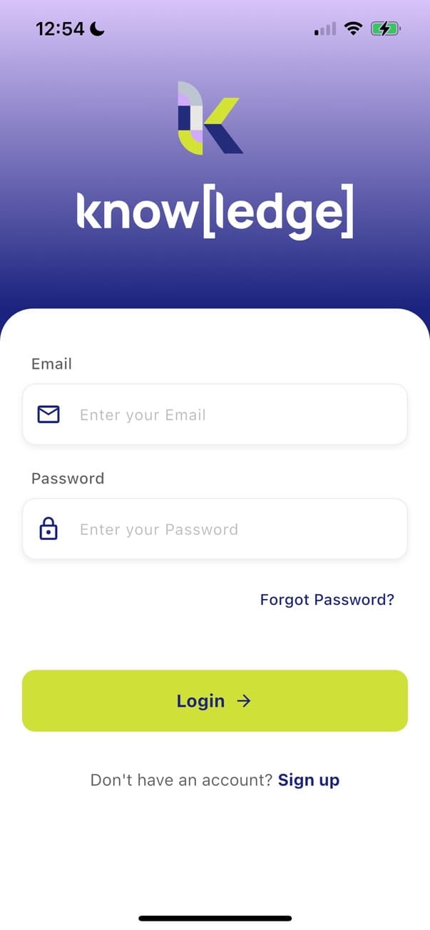 know[ledge] app interface